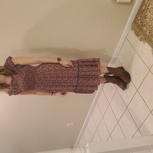 Lost + Wander Floral Prairie Smocked Midi Dress Medium